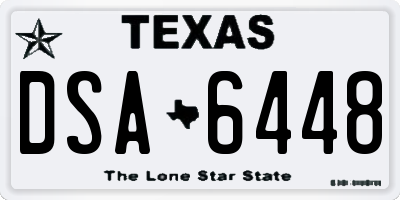 TX license plate DSA6448