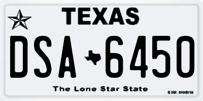 TX license plate DSA6450