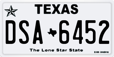 TX license plate DSA6452