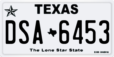 TX license plate DSA6453