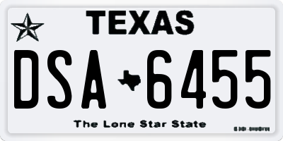 TX license plate DSA6455