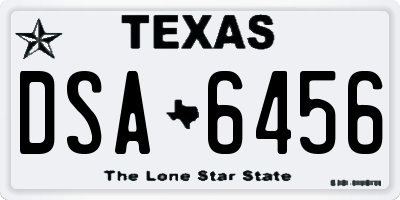TX license plate DSA6456