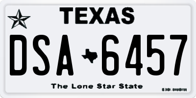 TX license plate DSA6457