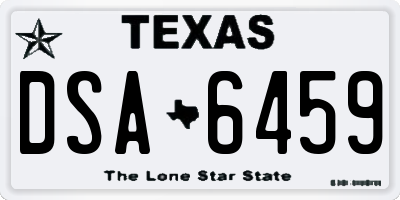 TX license plate DSA6459