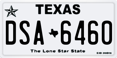 TX license plate DSA6460