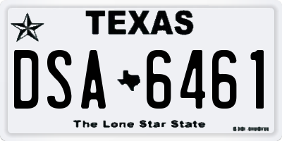 TX license plate DSA6461
