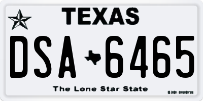 TX license plate DSA6465