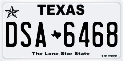 TX license plate DSA6468