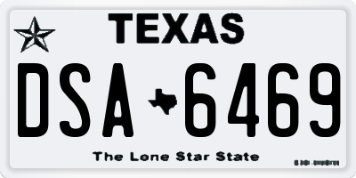 TX license plate DSA6469