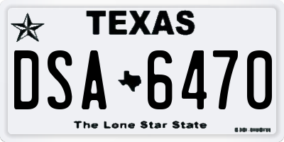 TX license plate DSA6470