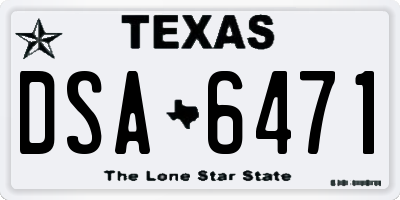 TX license plate DSA6471