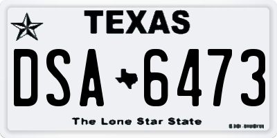 TX license plate DSA6473