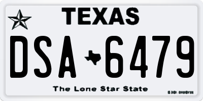TX license plate DSA6479