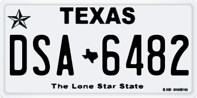 TX license plate DSA6482