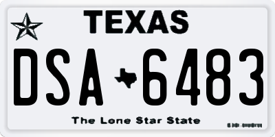 TX license plate DSA6483