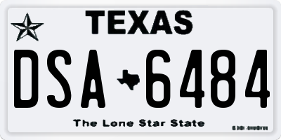 TX license plate DSA6484