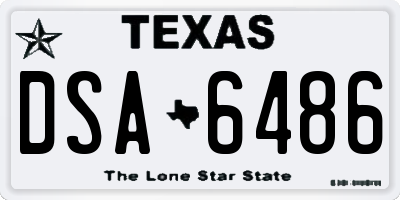 TX license plate DSA6486