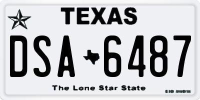 TX license plate DSA6487