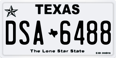 TX license plate DSA6488