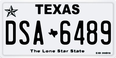 TX license plate DSA6489