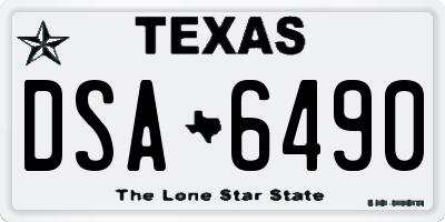 TX license plate DSA6490