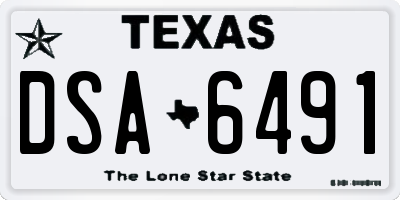 TX license plate DSA6491