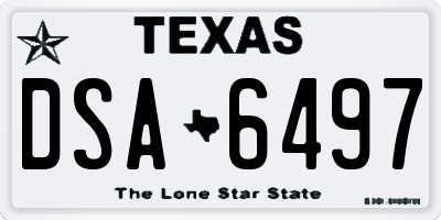 TX license plate DSA6497