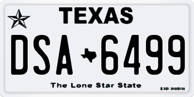 TX license plate DSA6499