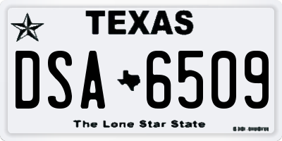 TX license plate DSA6509