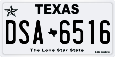 TX license plate DSA6516