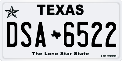 TX license plate DSA6522