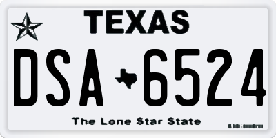 TX license plate DSA6524