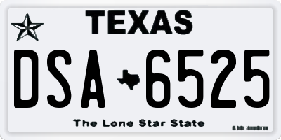 TX license plate DSA6525