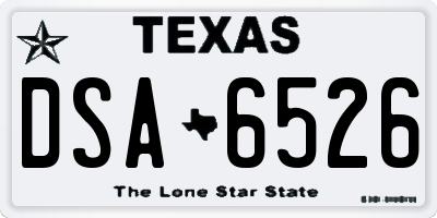 TX license plate DSA6526