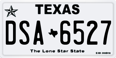 TX license plate DSA6527