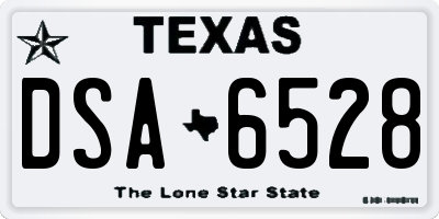 TX license plate DSA6528