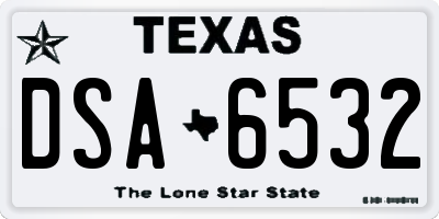 TX license plate DSA6532