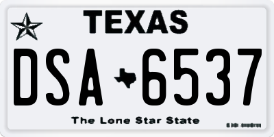 TX license plate DSA6537