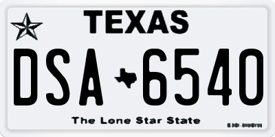 TX license plate DSA6540