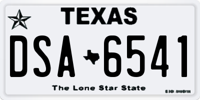 TX license plate DSA6541