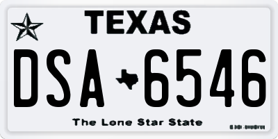 TX license plate DSA6546