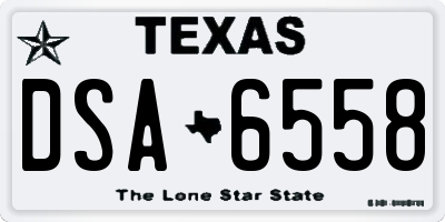 TX license plate DSA6558