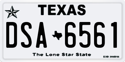TX license plate DSA6561