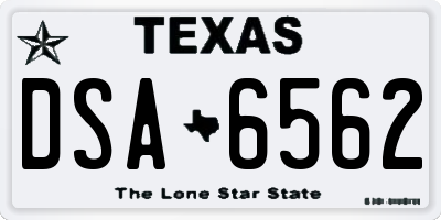 TX license plate DSA6562