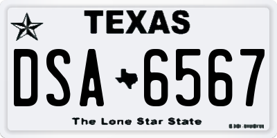 TX license plate DSA6567