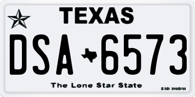 TX license plate DSA6573