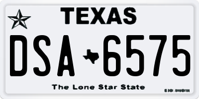 TX license plate DSA6575