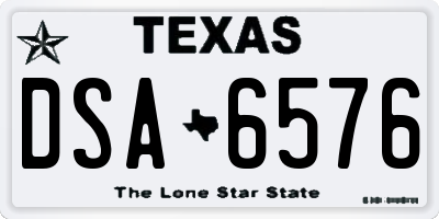 TX license plate DSA6576