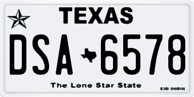 TX license plate DSA6578