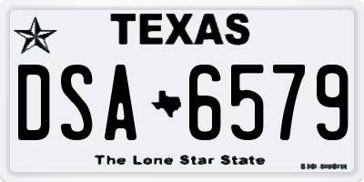 TX license plate DSA6579